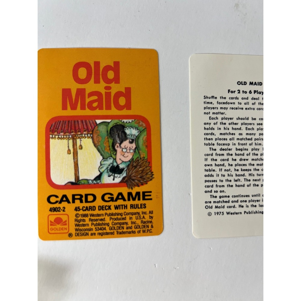Vintage 1988 Golden Old Maid Card Game 45 Card Deck with Case 4902-2 USA